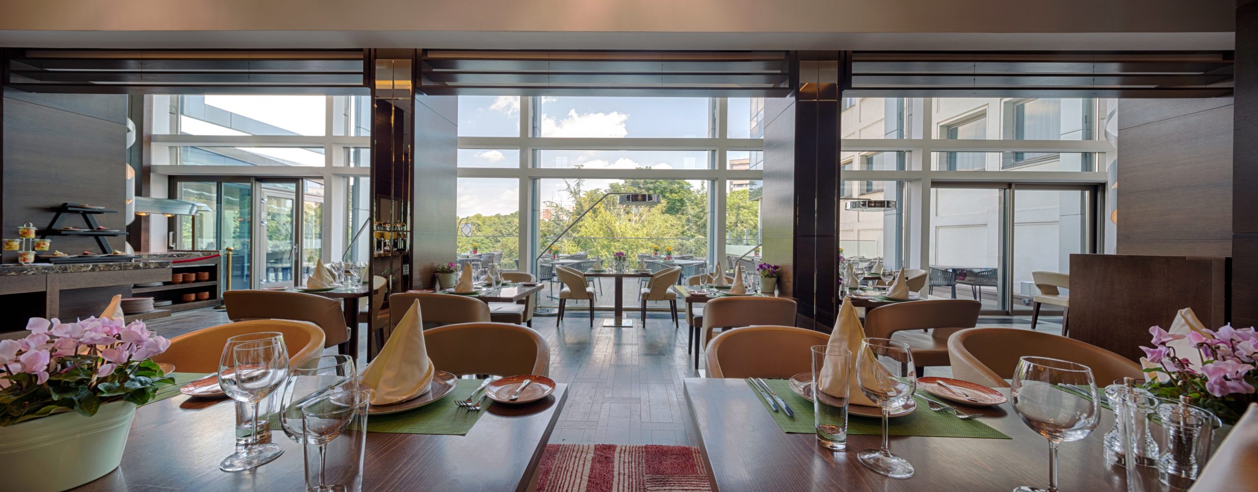 Modern restaurant interior, part of a hotel